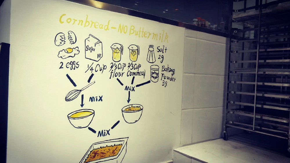 蘭州安睦麥優(yōu)蛋糕店墻面手繪